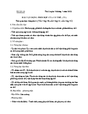 Kế hoạch bài dạy môn Thể Dục 1, Âm Nhạc 2+3+5 - Tuần 19 (NH 2022-2023)(GV: Lê Thị Nga)