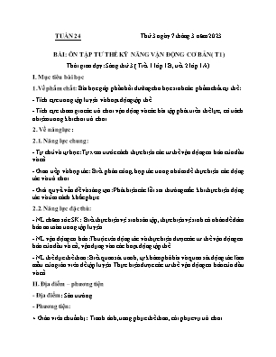 Kế hoạch bài dạy môn Thể Dục 1, Âm Nhạc 2+3+5 - Tuần 24 (Năm học 2022-2023)(GV: Lê Thị Nga)