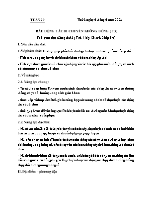 Kế hoạch bài dạy môn Thể Dục 1, Âm Nhạc 2+3+5 - Tuần 29 (NH 2022-2023)(GV: Lê Thị Nga)