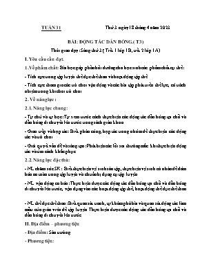 Kế hoạch bài dạy môn Thể Dục 1, Âm Nhạc 2+3+5 - Tuần 31 (NH 2022-2023)(GV: Lê Thị Nga)