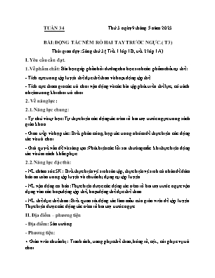 Kế hoạch bài dạy môn Thể Dục 1, Âm Nhạc 2+3+5 - Tuần 34 (NH 2022-2023)(GV: Lê Thị Nga)