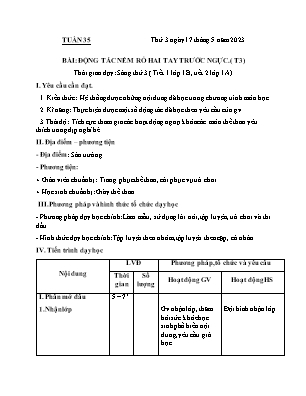 Kế hoạch bài dạy môn Thể Dục 1, Âm Nhạc 2+3+5 - Tuần 35 (NH 2022-2023)(GV: Lê Thị Nga)