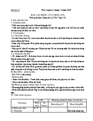 Kế hoạch bài dạy môn Thể Dục 1, Đạo Đức 2, Âm Nhạc 3+5 - Tuần 17 (NH 2024-2025)(GV: Lê Thị Nga)