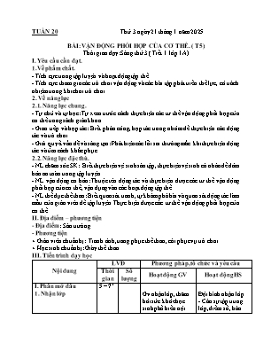 Kế hoạch bài dạy môn Thể Dục 1, Đạo Đức 2, Âm Nhạc 3+5 - Tuần 20 (NH 2024-2025)(GV: Lê Thị Nga)
