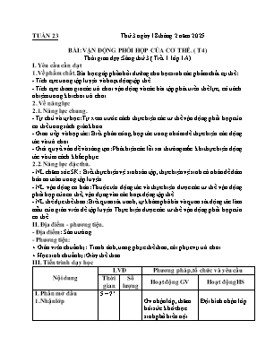Kế hoạch bài dạy môn Thể Dục 1, Đạo Đức 2, Âm Nhạc 3+5 - Tuần 23 (NH 2024-2025)(GV: Lê Thị Nga)