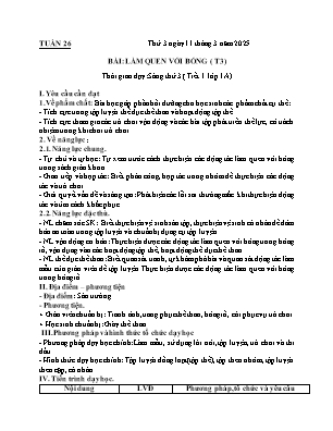 Kế hoạch bài dạy môn Thể Dục 1, Đạo Đức 2, Âm Nhạc 3+5 - Tuần 26 (NH 2024-2025)(GV: Lê Thị Nga)
