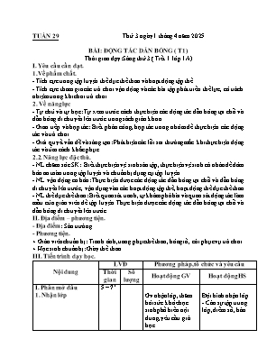 Kế hoạch bài dạy môn Thể Dục 1, Đạo Đức 2, Âm Nhạc 3+5 - Tuần 29 (NH 2024-2025)(GV: Lê Thị Nga)