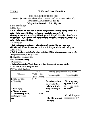 Kế hoạch bài dạy môn Thể Dục 1, Đạo Đức 2, Âm Nhạc 3+5 - Tuần 5 (NH 2024-2025)(GV: Lê Thị Nga)