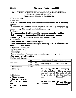 Kế hoạch bài dạy môn Thể Dục 1, Đạo Đức 2, Âm Nhạc 3+5 - Tuần 6 (NH 2024-2025)(GV: Lê Thị Nga)
