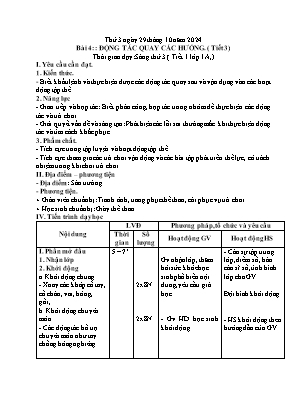 Kế hoạch bài dạy môn Thể Dục 1, Đạo Đức 2, Âm Nhạc 3+5 - Tuần 8 (NH 2024-2025)(GV: Lê Thị Nga)