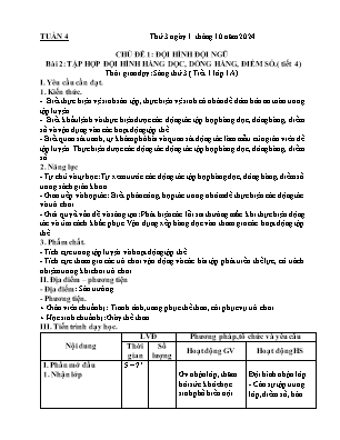 Kế hoạch bài dạy môn Thể Dục 1, Đạo Đức 2 - Tuần 4 (NH 2024-2025)(GV: Lê Thị Nga)