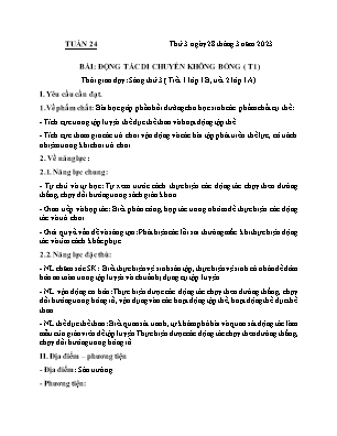 Kế hoạch bài dạy Thể Dục 1, Âm Nhạc 2+3+5 - Tuần 24 (NH 2022-2023)(GV: Lê Thị Nga)