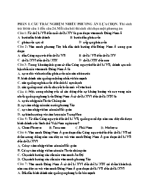 Câu hỏi ôn tập Lịch sử 10