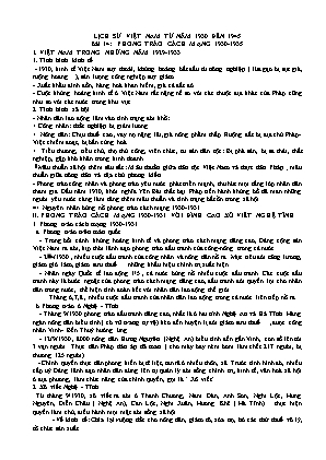 Chuyên đề ôn tập Lịch sử 12 - Phần: Lịch sử Việt Nam 1930-1954