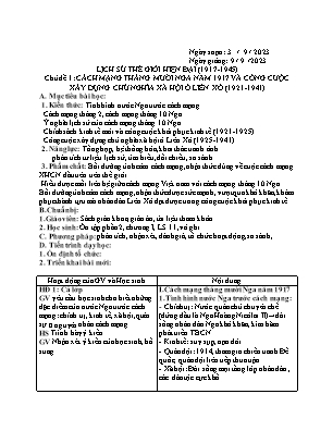Đề cương ôn tập Lịch sử 12 - Chủ đề 1: Cách mạng tháng Mười Nga năm 1917 và công cuộc xây dựng chủ nghĩa xã hội ở Liên Xô (1921-1941)