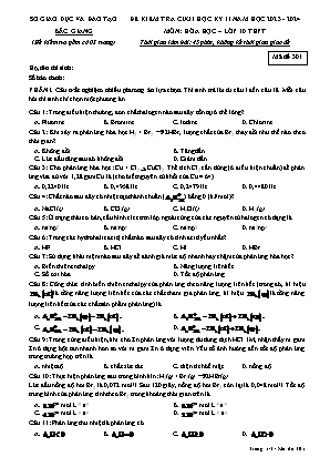 Đề kiểm tra cuối học kì II Hóa học 10 - Mã đề 301 - Năm học 2023-2024 - Sở GS&ĐT Bắc Giang (Có đáp án)