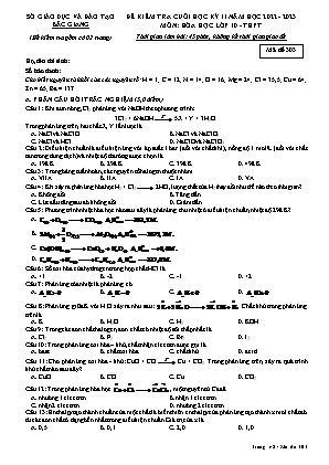 Đề kiểm tra cuối học kì II Hóa học 10 - Mã đề 303 - Năm học 2022-2023 - Sở GD&ĐT Bắc Giang (Có đáp án)