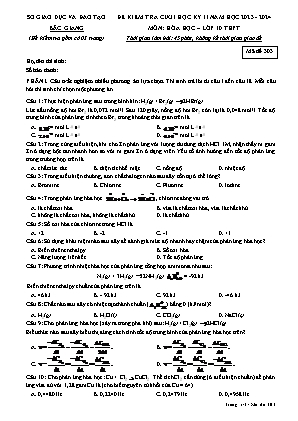 Đề kiểm tra cuối học kì II Hóa học 10 - Mã đề 303 - Năm học 2023-2024 - Sở GS&ĐT Bắc Giang (Có đáp án)