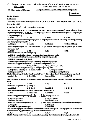 Đề kiểm tra cuối học kì II Hóa học 10 - Mã đề 304 - Năm học 2022-2023 - Sở GD&ĐT Bắc Giang (Có đáp án)