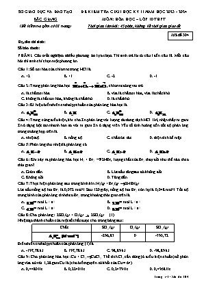 Đề kiểm tra cuối học kì II Hóa học 10 - Mã đề 304 - Năm học 2023-2024 - Sở GS&ĐT Bắc Giang (Có đáp án)