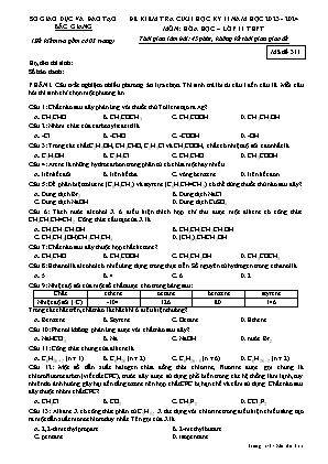 Đề kiểm tra cuối học kì II Hóa học 11 - Mã đề 311 - Năm học 2023-2024 - Sở GD&ĐT Bắc Giang (Có đáp án)