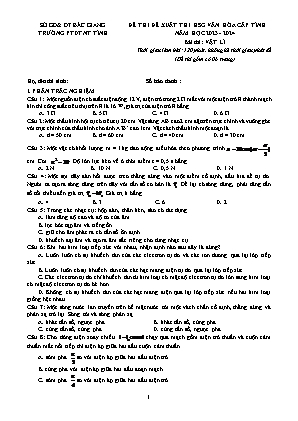 Đề thi HSG văn hóa cấp Tỉnh Vật lí 12 - Năm học 2023-2024 - Sở GD&ĐT Bắc Giang (Có đáp án)