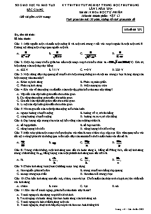 Đề thi thử tốt nghiệp THPT Vật lí (Lần 2) - Mã đề 202 - Sở GD&ĐT Bắc Giang (Có đáp án)