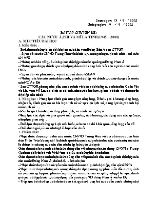 Giáo án Bồi dưỡng HSG Lịch sử 12 - Chuyên đề: Các nước Á, Phi và Mĩ La tinh (1945-2000) - Năm học 2023-2024