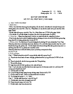 Giáo án Bồi dưỡng HSG Lịch sử 12 - Chuyên đề: Mĩ, Tây Âu, Nhật Bản (1945-2000) - Năm học 2023-2024 - Trần Thu Hương