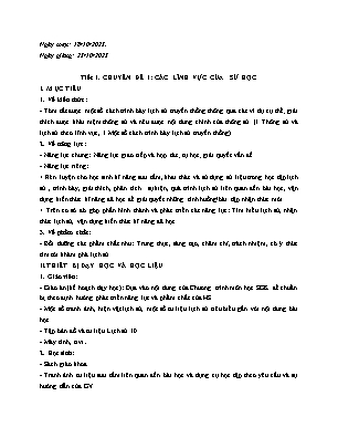 Giáo án Lịch sử 10 - Tiết 1, Chuyên đề 1: Các lĩnh vực của sử học - Năm học 2023-2024 - Trần Thu Hương