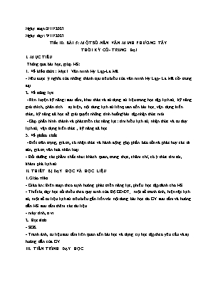 Giáo án Lịch sử 10 - Tiết 10, Bài 5: Một số nền văn minh phương Tây thời kì cổ-trung đại - Năm học 2023-2024