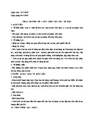 Giáo án Lịch sử 10 - Tiết 6, Chuyên đề 1: Các lĩnh vực của sử học - Năm học 2023-2024 - Trần Thu Hương