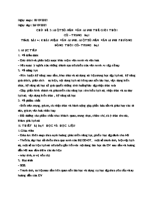 Giáo án Lịch sử 10 - Tiết 8, Bài 4: Khái niệm văn minh. Một số nền văn minh phương đồng thời cổ, trung đại - Năm học 2023-2024 - Trần Thu Hương