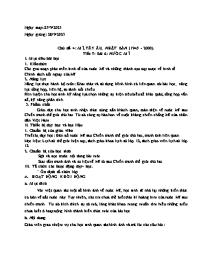 Giáo án Lịch sử 12 - Chủ đề 4: Mĩ, Tây, Âu, Nhật Bản (1945-2000) - Năm học 2023-2024 - Trần Thu Hương