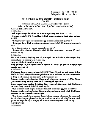 Giáo án Lịch sử 12 - Chủ đề 7: Các nước Á, Phi và Mĩ La tinh (1945-2000) - Năm học 2023-2024