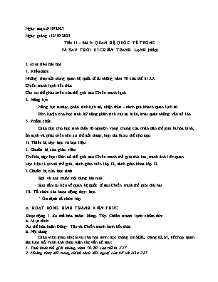 Giáo án Lịch sử 12 - Tiết 11, Bài 9: Quan hệ quốc tế trong và sau chiến tranh lạnh (Tiếp) - Năm học 2023-2024 - Trần Thu Hương