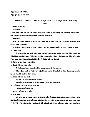Giáo án Lịch sử 12 - Tiết 15, Bài 13: Phong trào dân tộc dân chủ ở Việt Nam (1925-1930) - Năm học 2023-2024 - Trần Thu Hương