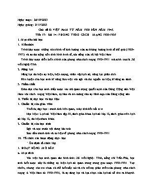 Giáo án Lịch sử 12 - Tiết 17, Bài 14: Phong trào cách mạng 1930-1935 - Năm học 2023-2024 - Trần Thu Hương
