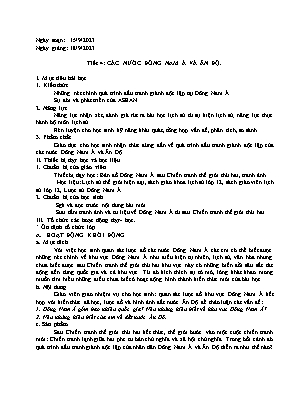 Giáo án Lịch sử 12 - Tiết 4: Các nước Đông Nam Á và Ấn Độ - Năm học 2023-2024 - Trần Thị Hương
