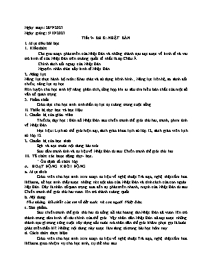 Giáo án Lịch sử 12 - Tiết 9, Bài 8: Nhật Bản - Năm học 2023-2024 - Trần Thu Hương