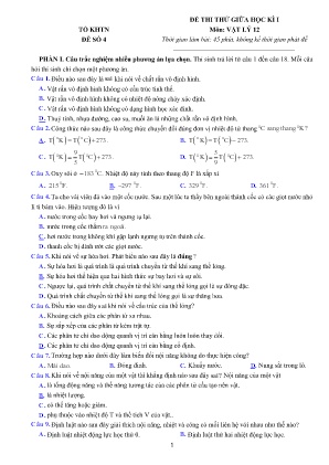 2 Đề thi thử giữa học kì I Vật lí 12