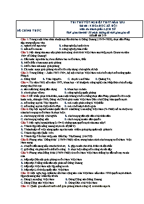 4 Đề thi thử tốt nghiệp THPT Lịch sử - Năm học 2020-2021