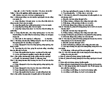 Câu hỏi ôn tập Công nghệ 12 - Chủ đề 1: Giới thiệu chung về lâm nghiệp