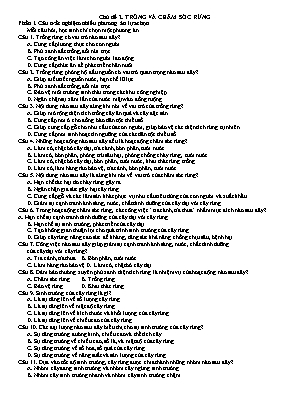Câu hỏi ôn tập Công nghệ 12 - Chủ đề 2: Trồng và chăm sóc rừng