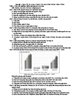 Câu hỏi ôn tập Công nghệ 12 - Chủ đề 3: Bảo vệ khai thác tài nguyên rừng bền vững