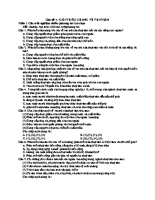 Câu hỏi ôn tập Công nghệ 12 - Chủ đề 4: Giới thiệu chung về thủy sản