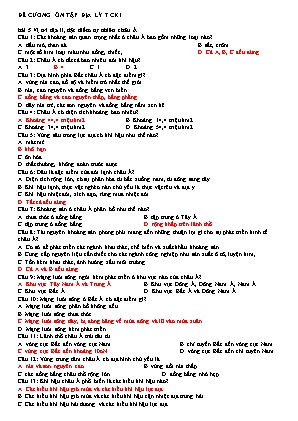 Đề cương ôn tập cuối học kì I Địa lí 7 - Bài 5: Vị trí, địa lí, đặc điểm tự nhiên Châu Á