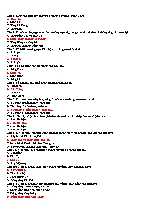 Đề cương ôn tập cuối học kì I Địa lí 8