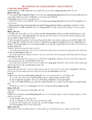 Đề cương ôn tập cuối học kì II Sinh học 9 - Phần: Lí thuyết