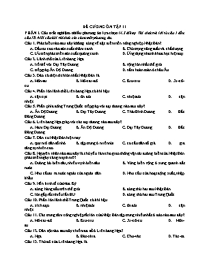 Đề cương ôn tập Địa lí 11
